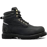 TOUGHSTEPS Soft Toe Work Boots for Men 6" Comfort Leather Non Slip Insulated Rubber Safety Durable Industrial & Construction Boots