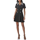 Karl Lagerfeld Womens Pleated Buttons Pearl Dress