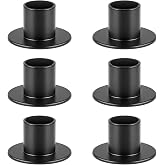 kehail Metal Taper Candle Holders Set - 2"&times;1" Elegant Candlestick Centerpieces for Table Decor, Wedding, Anniversary, Dinner Party (6, Black)