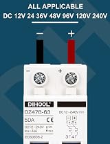 DIHOOL DZ47B-63 2P 50A DC Circuit Breaker 12-240V Arc Extinguishing DIN Rail view 5