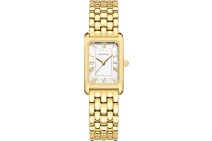 HOLSTOUR Watches for Women Vintage Bracelet Roman Dial Rectangular Case Gold Watch Waterproof with Tools
