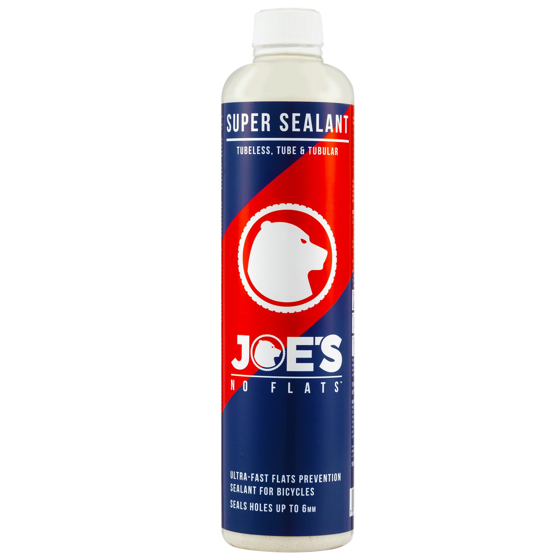 JOE'S NO FLATS Super Sealant - Gravel and MTB Bike Tires - Ultra-Fast Sealing for Tubeless and Inner Tubes | for Holes up to 0.25 Inches | Ready to Use Effective Puncture Seal,500 ml