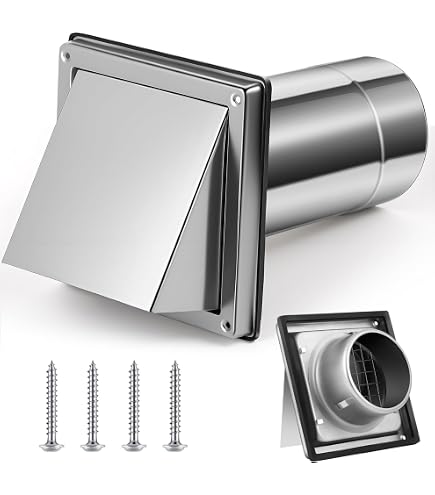 Protoiya 4 Inch Dryer Vent Cover – Premium 304 Stainless Steel, Weatherproof With Metal Mesh Screen, Screws Included For Exterior Wall, Range Hood & AC Vent