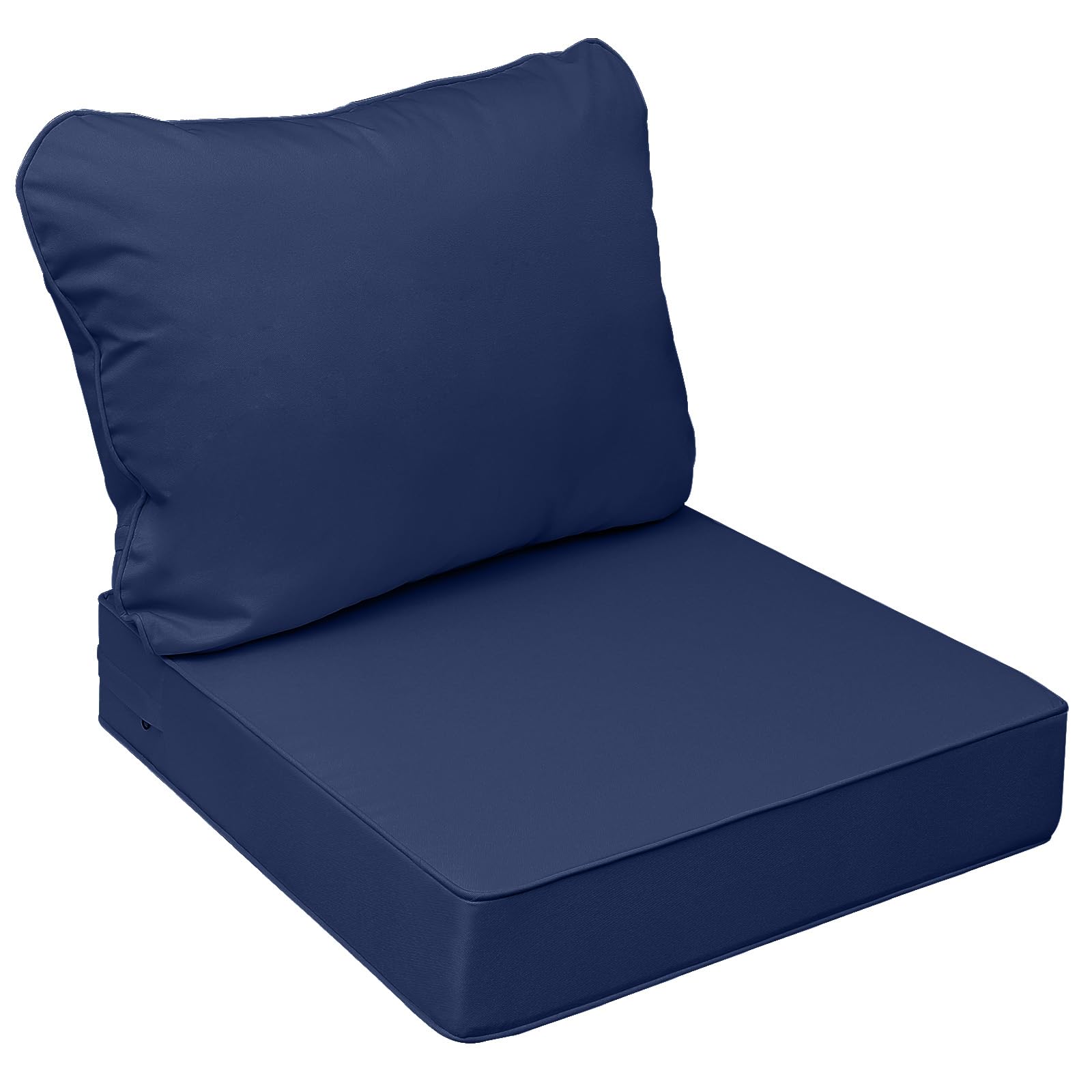 Photo 1 of AAAAAcessories Outdoor Seat Cushions for Chairs, Fade-Resistant, Waterproof Patio Furniture Replacement Cushions, 24" x 24" x 5" + 24" x 19", Navy Blue