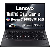 Lenovo Thinkpad E16 Gen 2 Business Laptop 16.0" IPS FHD+ Display (AMD Ryzen 7 7735U, 16GB DDR5, 512GB PCIe SSD, Copilot, Backlit KB, Fingerprint, Thunderbolt 4, WiFi 6E, 1080p Webcam, Win 11 Pro)