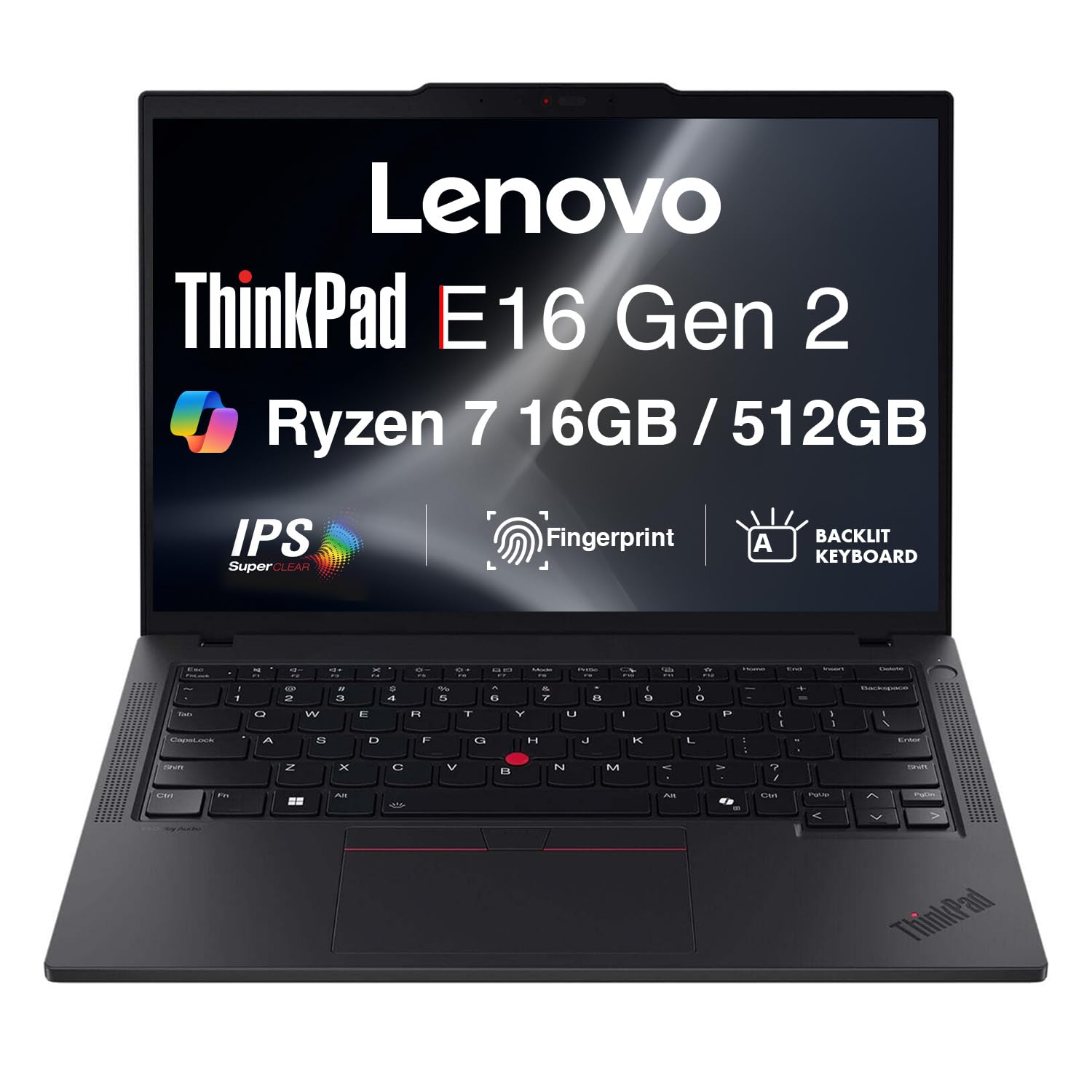 Lenovo Thinkpad E16 Gen 2 Business Laptop 16.0" IPS FHD+ Display (AMD Ryzen 7 7735U, 16GB DDR5, 512GB PCIe SSD, Copilot, Backlit KB, Fingerprint, Thunderbolt 4, WiFi 6E, 1080p Webcam, Win 11 Pro)