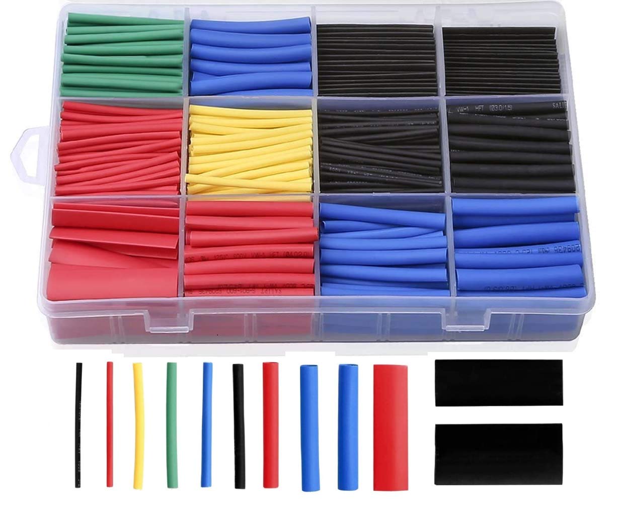 Shentian 560 Assorted 2:1 Polyolefin Heat Shrink Tubing Wire Cable Insulation