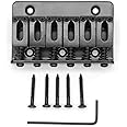 harpfeas 65MM Metal Fixed Hardtail Saddle Bridge Top Load Guitar Tailpiece For 6 string electric guitar or strat guitar (Black)