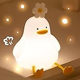 KinYiLO Cute Duck Night Light for Baby, Kids, Toddler, Ambient Nursery Nightlight, Soothing Lamp 3 Level Dimmable, Sleeping Accompanion for Bedroom Bedside, Rechargeable Battery, 30 Min Timer Off