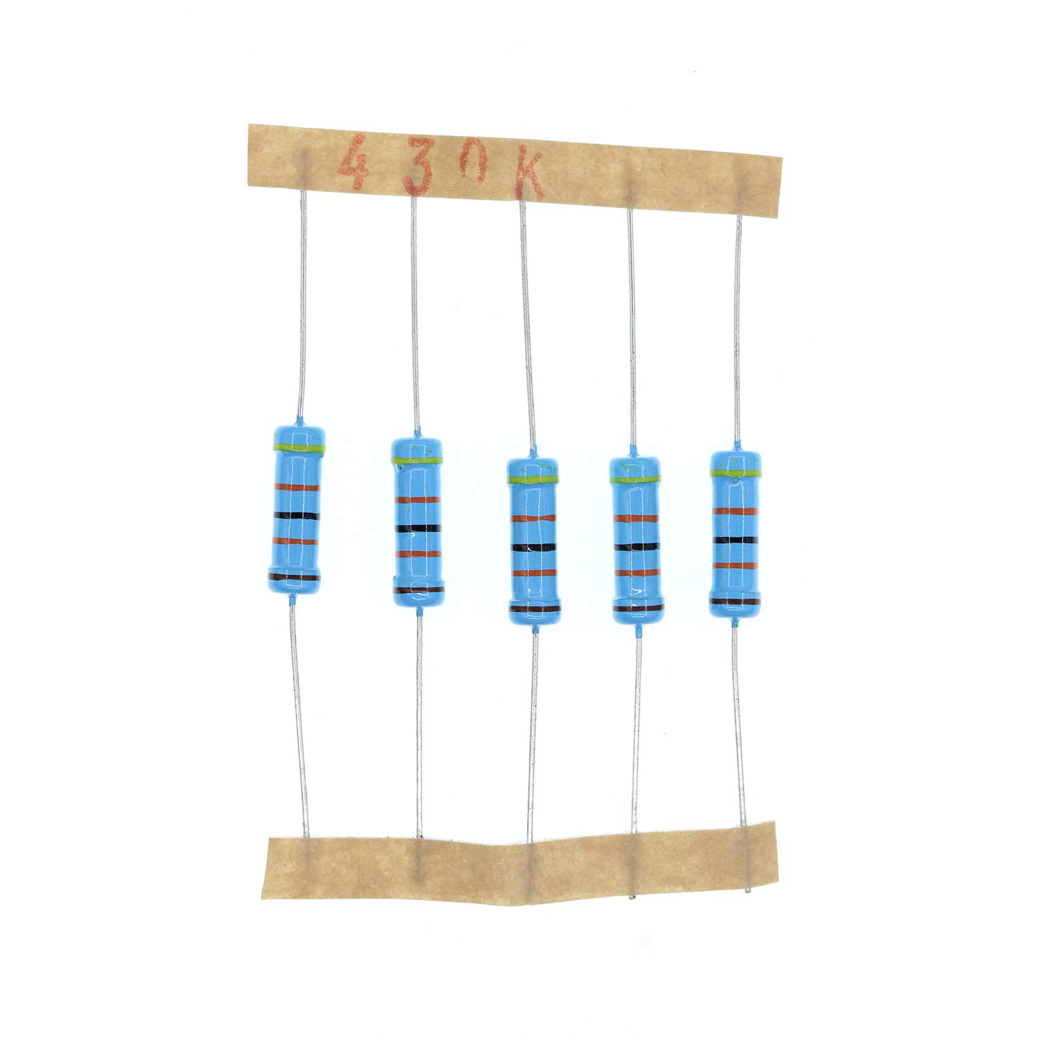 HUABAN 50PCS 2 Watts 2W 430K Ohm 1% Metal Film Resistor