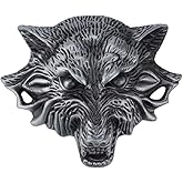 Longcreek Wolf Belt Buckle for Men, Wildlife Wolf Head Belt Buckle, Norse Viking Wolf belts buckles, Celtic Wolf Animal belts buckles, Western Cowboy Belts buckle, Vintage Punk Rock belt Buckles