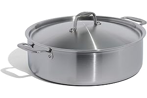 Made In Cookware - 10 Quart Stainless Steel Rondeau Pot w/Lid - 5 Ply Stainless Clad - Professional Cookware - Made in Italy 