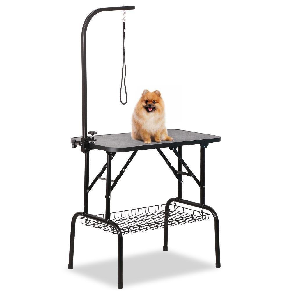 Yaheetech Professional 32" Foldable Pet Grooming Table W/Arm & Noose & Mesh Tray, Maximum Capacity Up to 220lbs