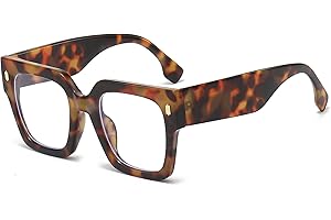 Breaksun Fashion Oversized Blue Light Blocking Glasses for Women Men Trendy Big Square Frame Computer Eyeglasses