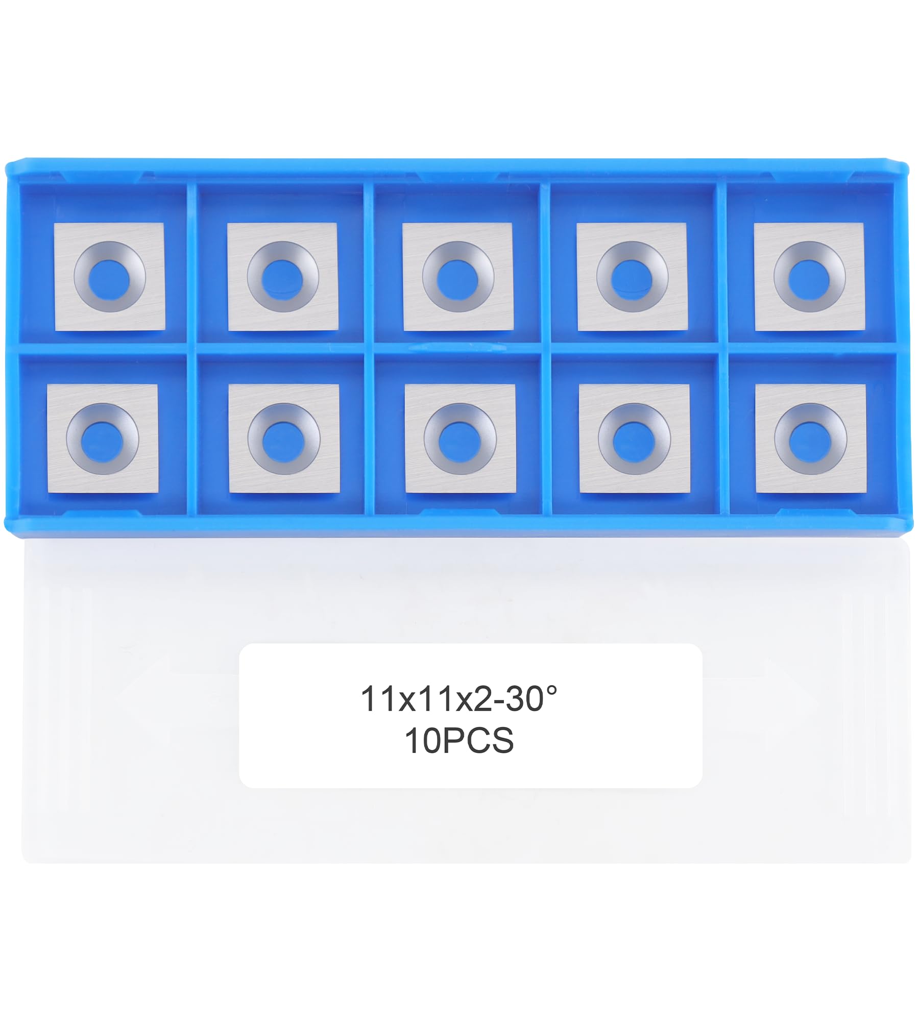 CDBP 11mm Square Straight Carbide Inserts for Woodturning, 11x11x2.0mm for Replacement Cutter Knives for Woodworking Roughing Tool, 10pcs, Silver (11×11×2.0mm)