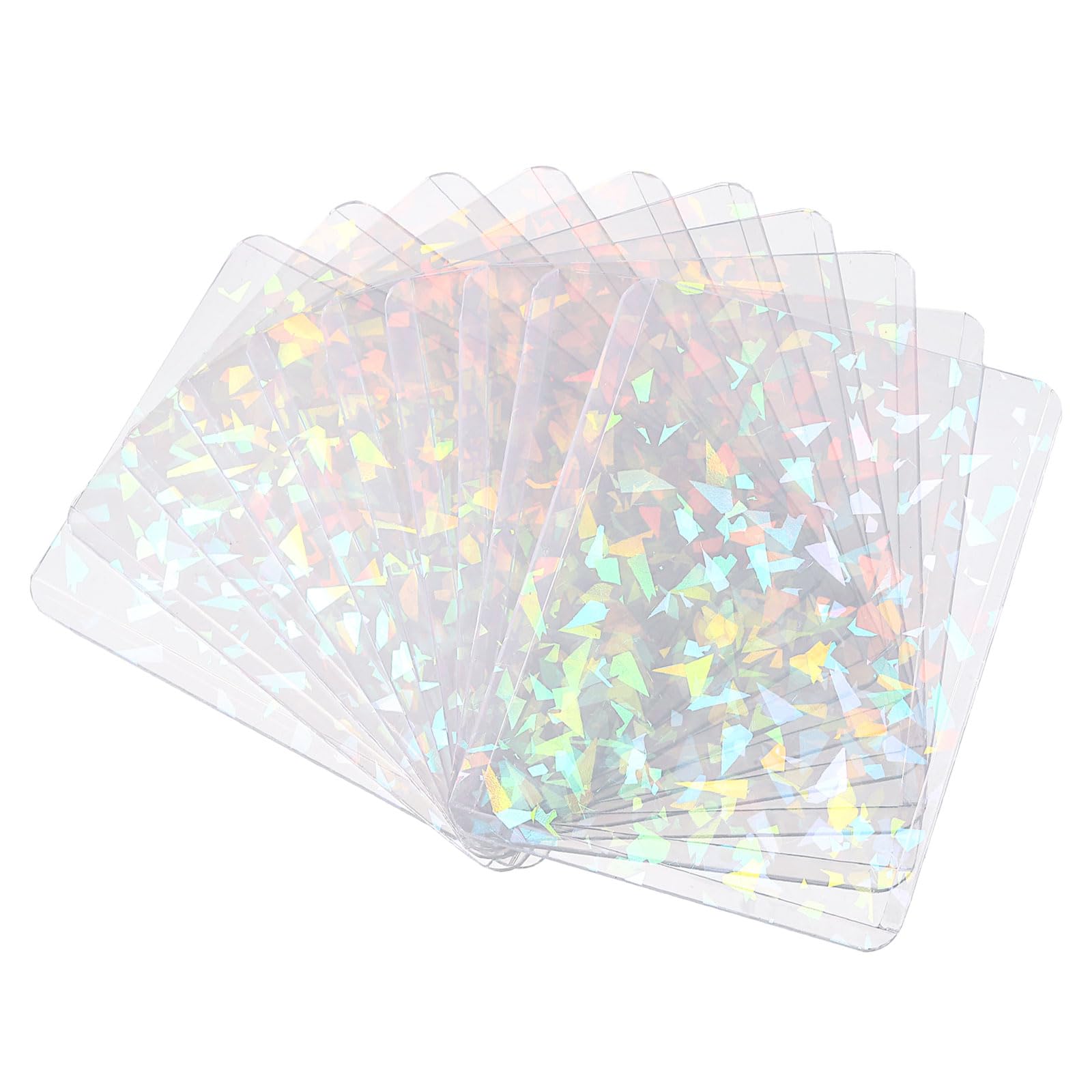 sourcing map 10Pcs Photocard Holder, Holographic Clear Card Sleeves, Photo Protector Shield Cover for Trading Cards Decoration, Top Opening Fragments