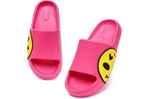 GUYARNS Sandals for Girls and Boys,Mens Slippers Sandals for Women,EVA Anti-Slip Indoor & Outdoor Kids Slippers Smile Face Open Toe Spa Bath Pool Gym House Casual Shower Shoes
