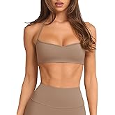 LASLULU Womens Adjustable Spaghetti Straps Sports Bra Sweetheart Neck Wireless Padded Workout Yoga Crop Tops