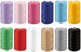 YYing 12 Spools 600 Yards Colorful Polyester Sewing Thread All Purpose view 1