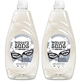 Molly's Suds Liquid Dish Soap | Clean, Simple Ingredients | Extra Scrubbing Power | Unscented, 24 oz - 2 Pack