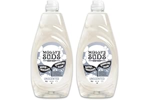 Molly's Suds Liquid Dish Soap | Clean, Simple Ingredients | Extra Scrubbing Power | Unscented, 24 oz - 2 Pack