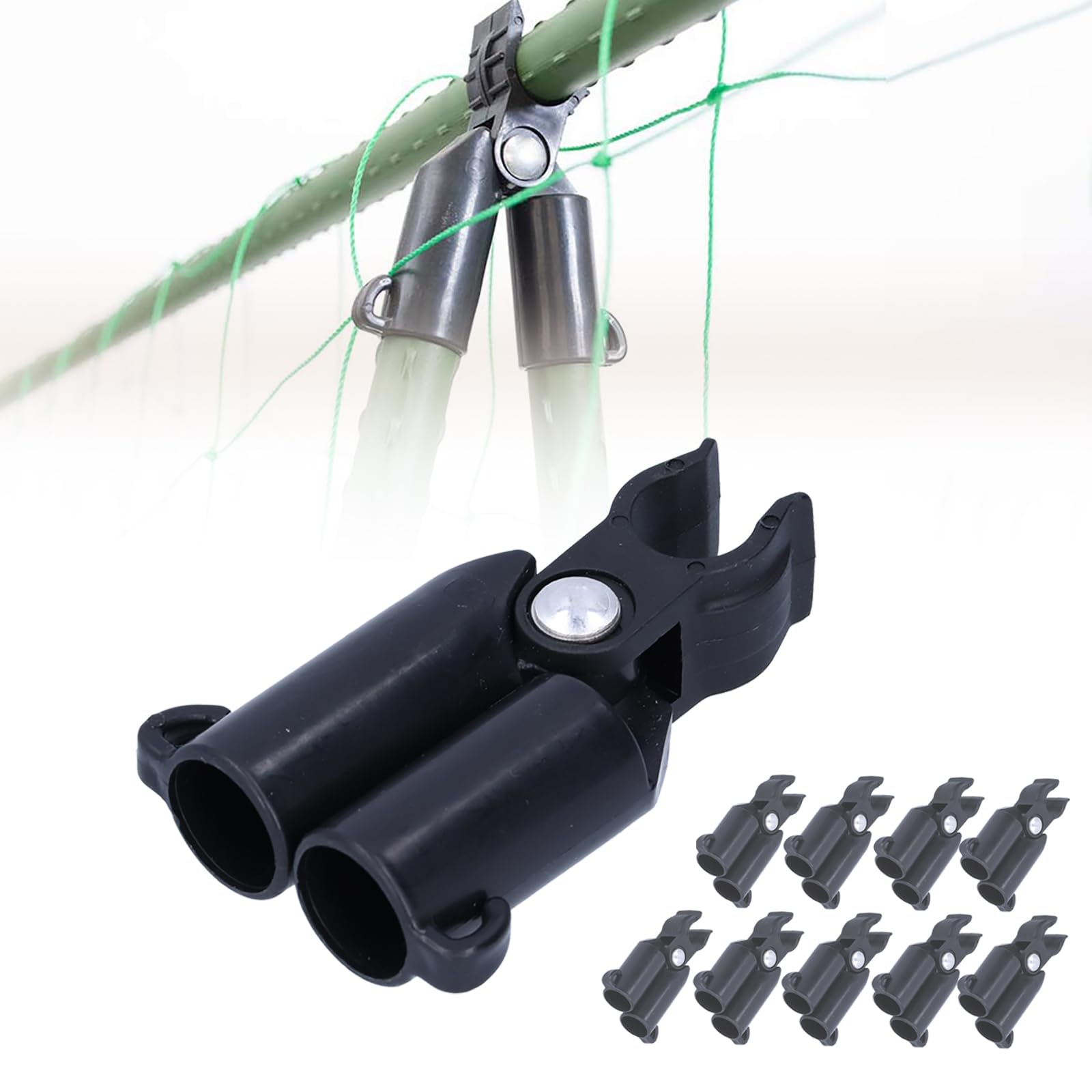 10Pcs Plant Stake Connectors, A-Type Connecting Joint Fixed Clip, Plant Trellis Connector Clip, Rattan Stake Clip for Home Garden(Inner Diameter 11mm)