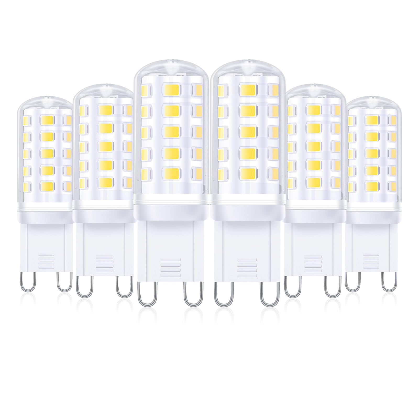 LiTlight G9 LED Bulbs Cool White 5W, 50W Halogen Equivalent, 600LM G9 Bulbs 6000K, Non-Dimmable, Energy Saving Corn Light Bulb Home Light/Bathroom/Chandelier, No Flickering, Pack of 6