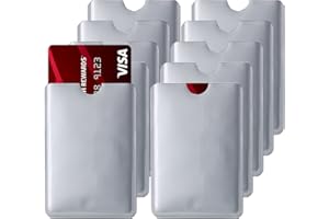 MECEFENO RFID Blocking Card Holder - Credit and Identity Card Protector for Theft Protection - 10 Pack Secure Sleeves for ID, Debit Cards in Pocket