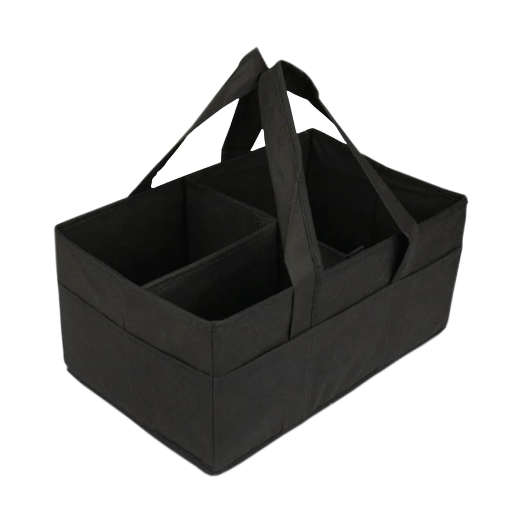 EKODE™ Baby Nappy Caddy Organiser - Nappy caddy basket for Baby Essentials and Car Caddy Organiser Changing Basket to keep all baby needs on the go: Toys, Diapers, Clothes, Bottles (Black)