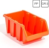 Prosperplast XL Orange Plastic Storage Bins Size 5 (Set of 60) Stackable In-Box view 3