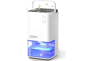 Dehumidifier for Bedroom, 2024 Newly Heelay 40 OZ Water Tank with Handle/Auto Shut Off/7 Colors LED Portable Small Dehumidifiers for Bathroom Room Quiet Closets RV (320 sq. ft) Camper