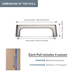 goldenwarm 5 Pack Brushed Nickel Cabinet Pulls 3