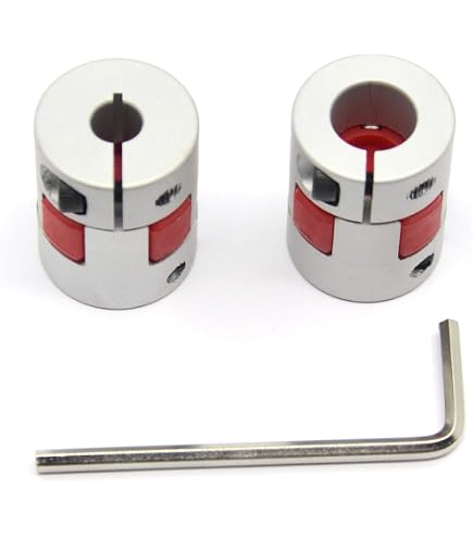 3Pcs 6.35mm To 8mm Flexible Couplers For CNC Router & Stepper Motors - Aluminum, 25x30mm