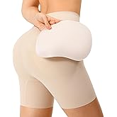 Nebility Women's Butt Lifting Shapewear - Built-in Hip & Butt Pads Mid-Rise Padded Shaper Shorts Booty Enhancer Lifter