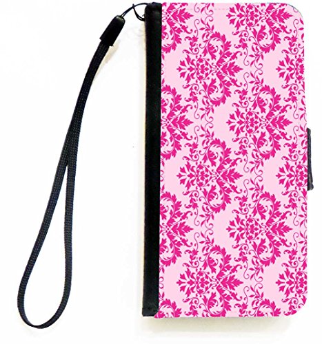 Rikki Knight Shabby Chic Hot Pink Damask Flip Wallet iPhoneCase with Magnetic F…