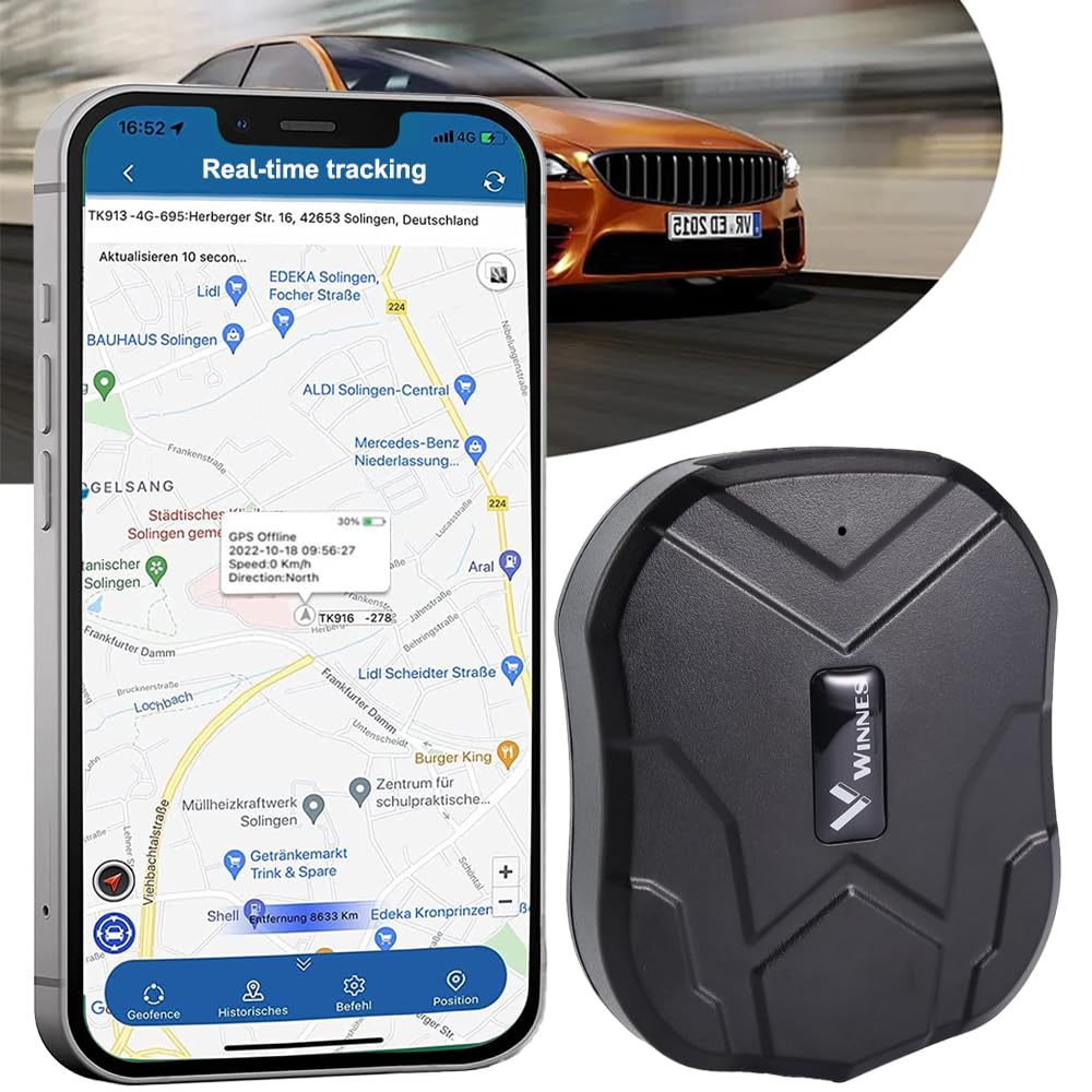 Zeerkeer GPS Tracker - Waterproof 90 Days Standby Rechargable Strong Magnetic Real-time Positioning Anti-lost Tracking Device for Vehicle Car Boat Truck - 5000mAh Free App