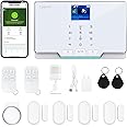 Home Alarm System,12 Pieces Smart Home Alarm Security System DIY No Monthly Fee,Phone Alert,Alarm Siren,Door/Window Sensors,Remotes,Compatible with Alexa and Google, for House Apartment Office,Villa