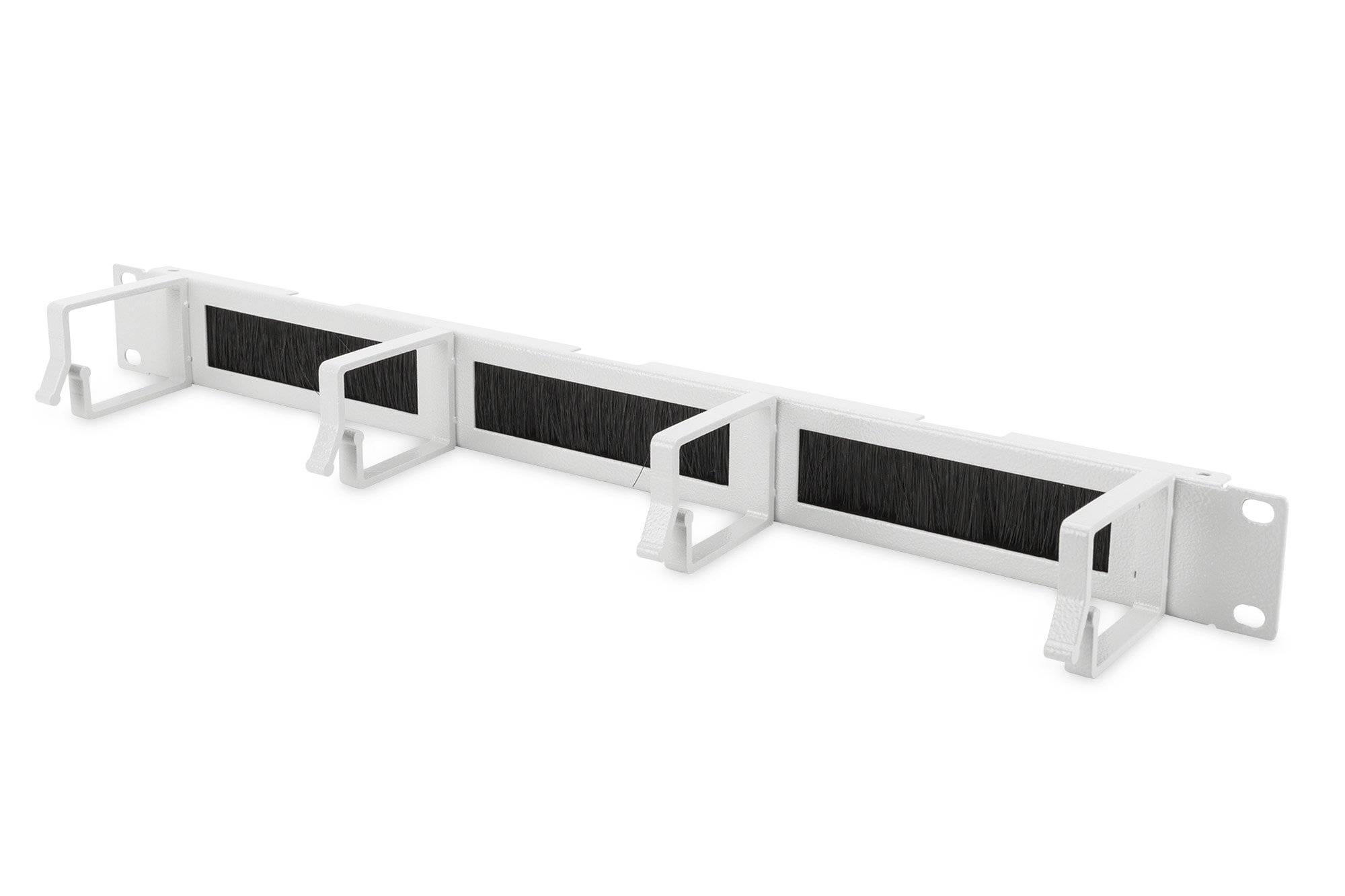 DIGITUS Cable Patch Panel with Feedthrough - 1U - 4 Guides - 19 "- Network Cabinet - Patch Cable - Gray