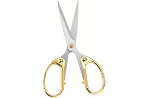 5" Stainless Steel Scissors Sharp Blades - Ambidextrous Comfort Grip Multipurpose for Office, Home, School, Crafts, Fabric - 