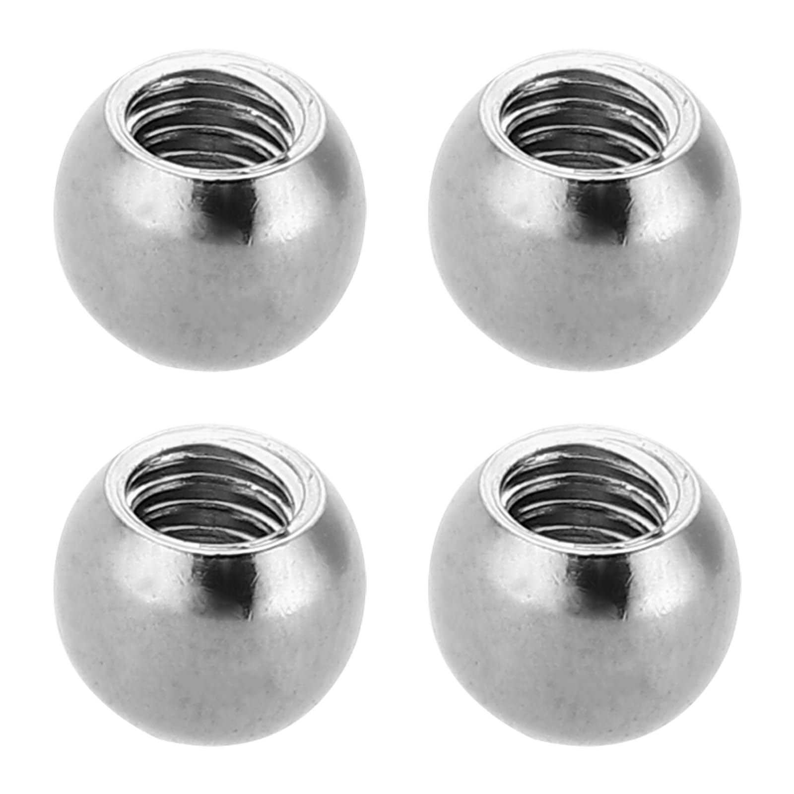 PATIKIL M4x7mm Ball Nuts Knob, 4 Pcs Female Thread 304 Stainless Steel Round Blind Hole Screw Cap Cover for Lighting Machinery DIY Decoration, Silver