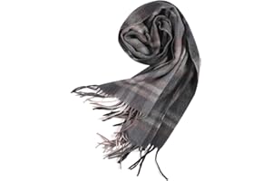 WAMSOFT Wool Winter scarf Plaid scarf Soft Warm Tartan checkered Striped Fashion Scarf Classic for Women Men Scarves