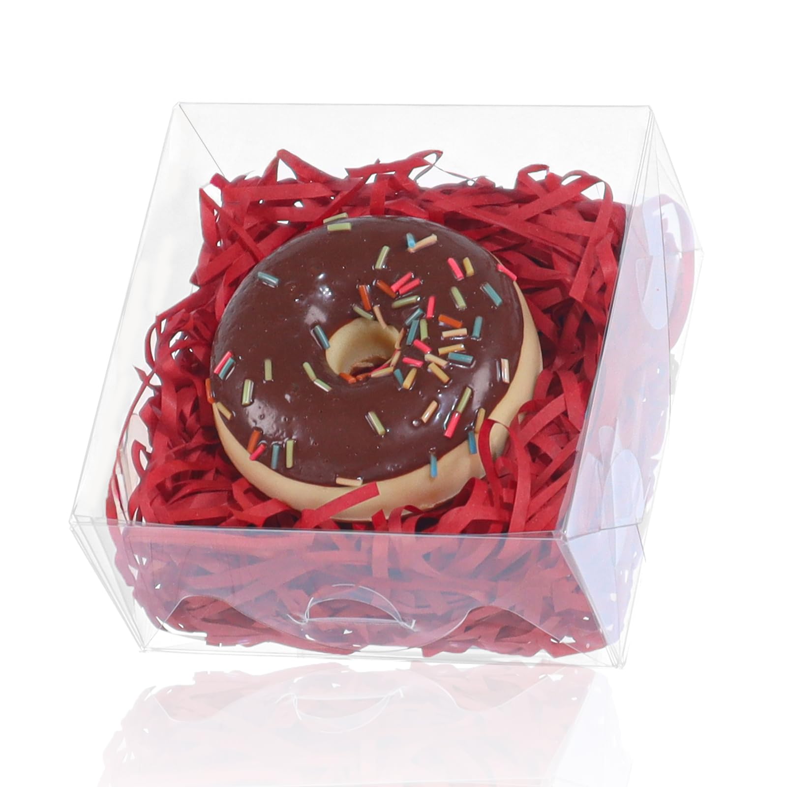 Photo 1 of 4x4x2 Inch Plastic Clear Pastry Boxes - Cookies, Doughnuts, Soap, Truffle, Brownie, Cake, Chocolate Covered Strawberries & Treat Boxes for Party Favors & Wedding