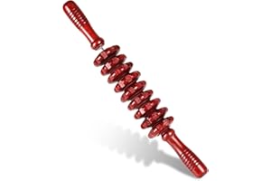 Liitrton Manual Wooden Fascia Massage Roller Trigger Points for Release Cellulite Sore Muscle Blasting (Red)