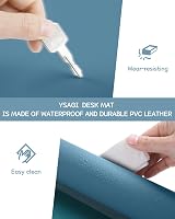 YSAGi Non-Slip Desk Pad 80x40 cm Azure Waterproof PVC Leather Desk Protector view 5