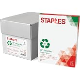 Staples 30% Recycled Copy Paper, 8.5x11 In, 20 lb, 92 Bright, 5/Ctn | Eco-friendly multipurpose paper for everyday office, school &amp; home printing.