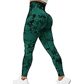Rugkey Scrunch Butt Lift Leggings for Women Tie Dye High Waist Seamless Workout Yoga Pants Ruched Booty Compression Tights