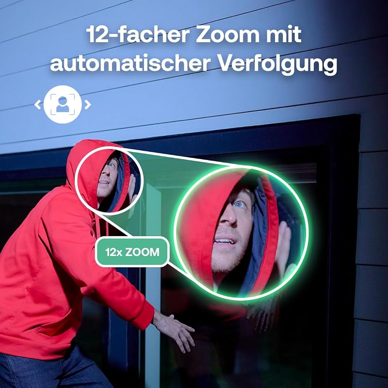 Pro 6 2K HDR Kamera Aussen, 4er-Set mit Zusatzakku & Dual-Ladestation