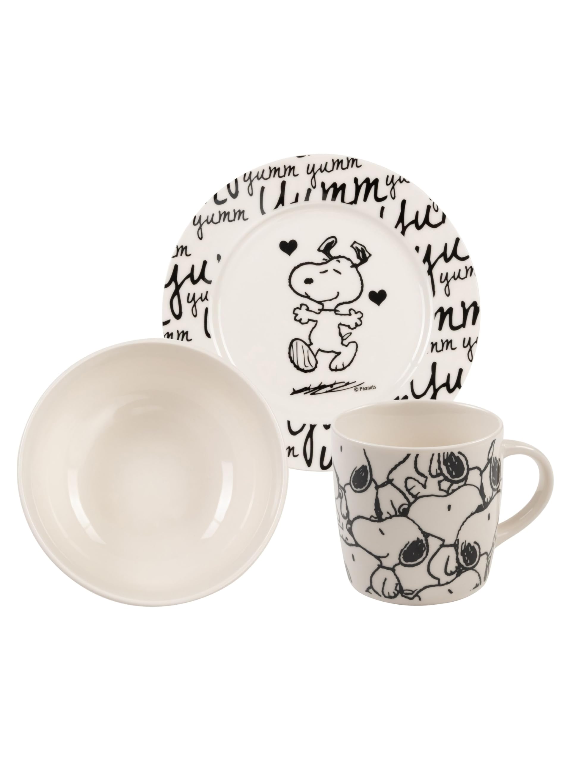 United Labels Peanuts – Breakfast Set, 3 Piece Set Snoopy