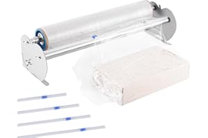 CONSFLY Stretch Film Dispenser Packing Machine w/ 4pcs Slide Cutter and Fixing Screws, 21.6 Inch Manual Stainless Steel Table Stretch Film Wrapping Machine for Home Commercial Warehouse Use