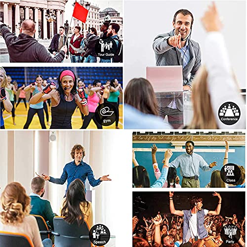 YKiMi Voice Amplifier Portable Rechargeable Mini Speaker with Wired Microphone Headset and Portable Lapel mic with Large Capacity 10W 1800mAh Rechargeable for Teachers, Tour Guide,Training, Outdoors